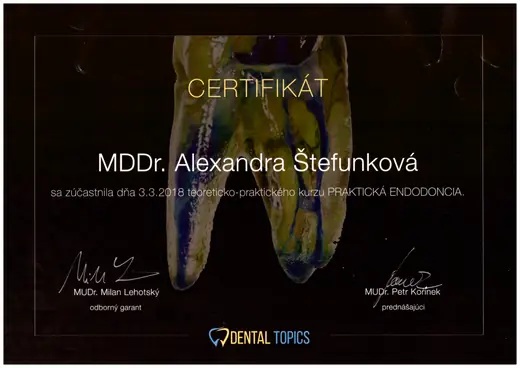 Praktická endodoncia – Dental Topics, 2018